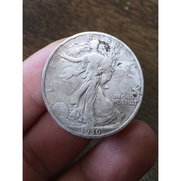 1936 Walking Liberty Half Dollar 90% Silver Very Fine VF See Pics 12 - Picture 6 of 16